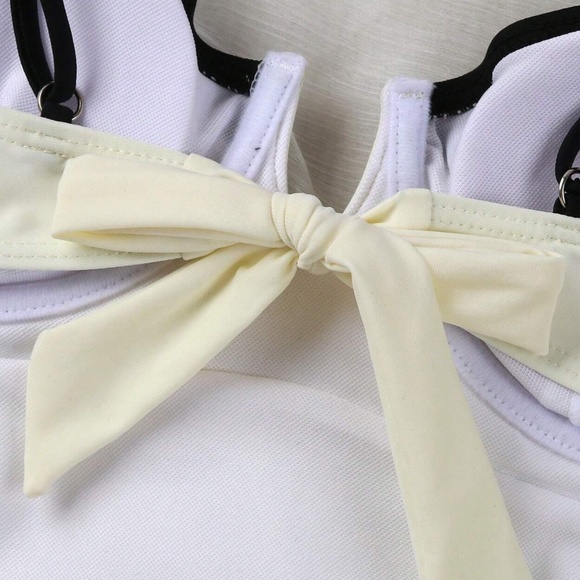 Color Block High Cut Bottom One Piece Monokini Swimsuit - Picture 3 of 7